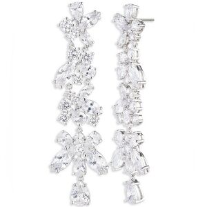 Givenchy Silver Chandelier Earrings with Crystal Cascades